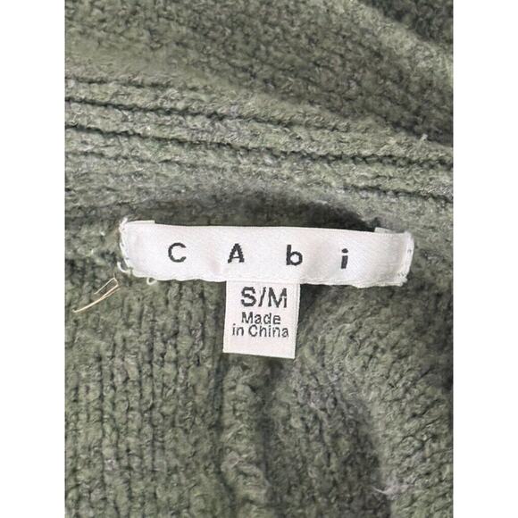 Cabi Green Cardigan Size Small/Medium Knit Shortsleeve Duster Cable Knit Boho - Picture 7 of 8